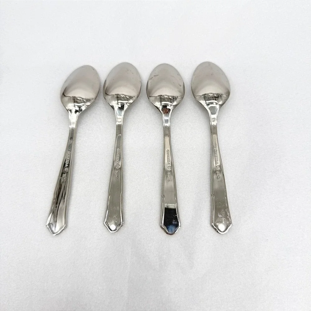 Oneida 18/10 Demitasse Dessert Mini Spoons Stainless Steel Flatware 4pc 4.25